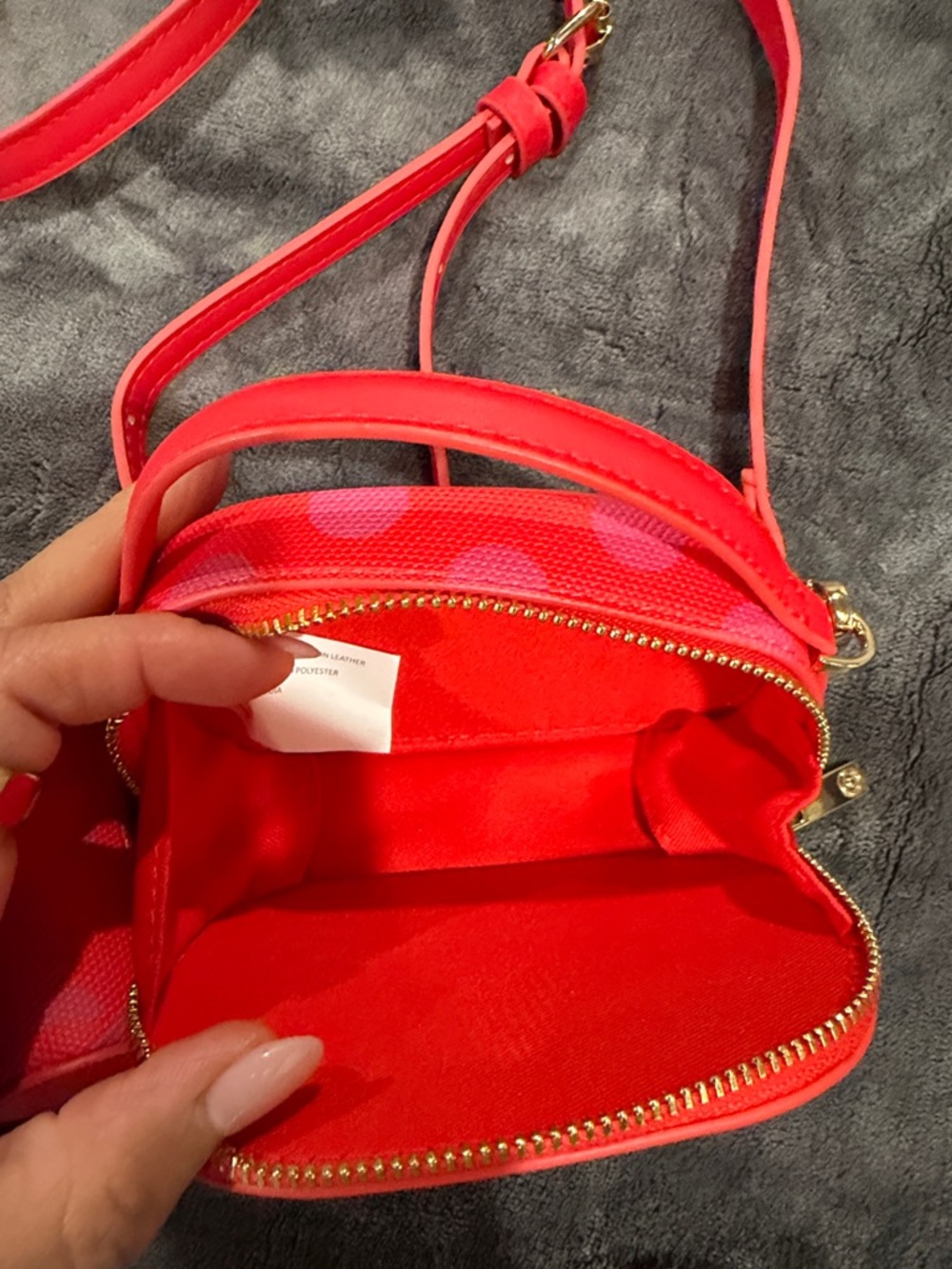 kate spade Neon Pink Polka Dot Crossbody with Lipstick Holder - Picture 2 of 5